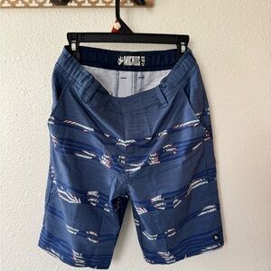 Micros Kids Navy Patterned Shorts